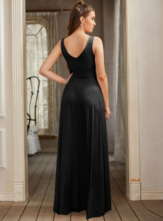 Sexy V-Neck Sleeveless Floor Length Dress with Slit-27Prom