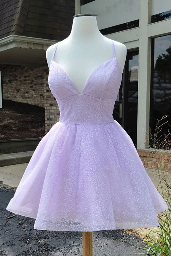 Shiny Lavender Tulle Cute Homecoming Dress WD224 winkbridal