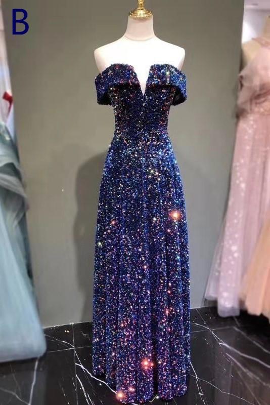 
                      
                        Shiny Sequins Long Prom Dress Modest Evening Dress
                      
                    