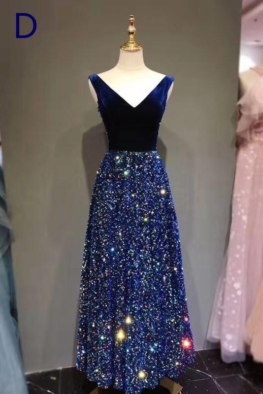 
                      
                        Shiny Sequins Long Prom Dress Modest Evening Dress
                      
                    