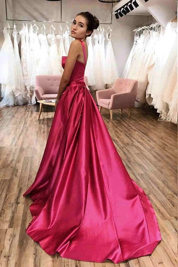 
                      
                        Simple A Line Satin Prom Dress Long Party Dress 
                      
                    