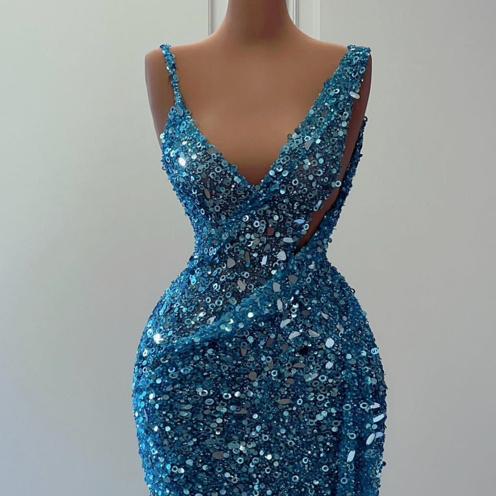 
                      
                        Sleeveless Mermaid Prom Gown with Sequins
                      
                    