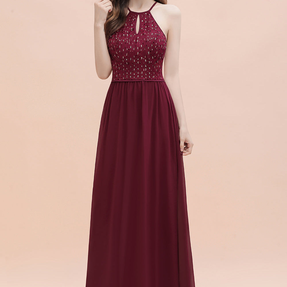 
                      
                        Spaghetti Straps Elegant A-Line Evening Dress Sequins Maxi Prom Dress Cross Straps
                      
                    