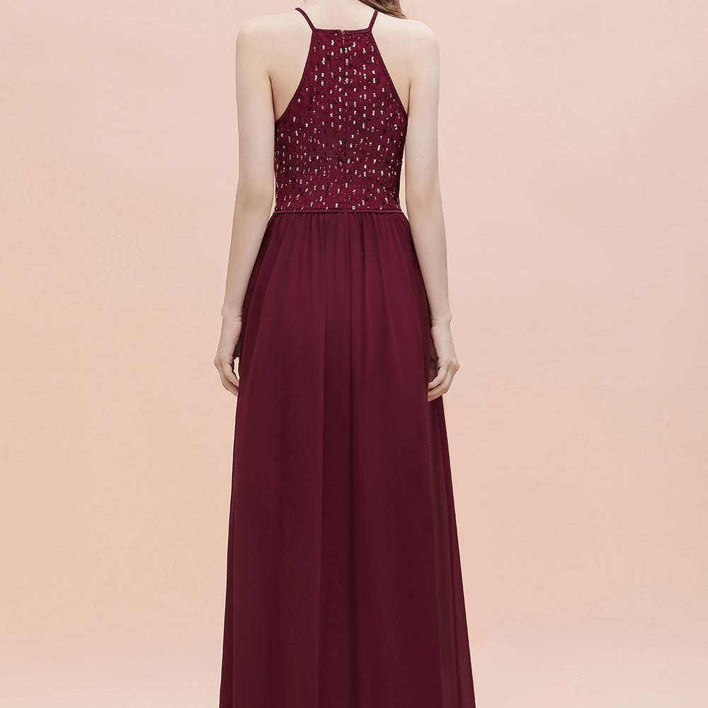 
                      
                        Spaghetti Straps Elegant A-Line Evening Dress Sequins Maxi Prom Dress Cross Straps
                      
                    