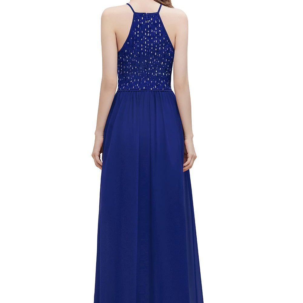 
                      
                        Spaghetti Straps Elegant A-Line Evening Dress Sequins Maxi Prom Dress Cross Straps
                      
                    