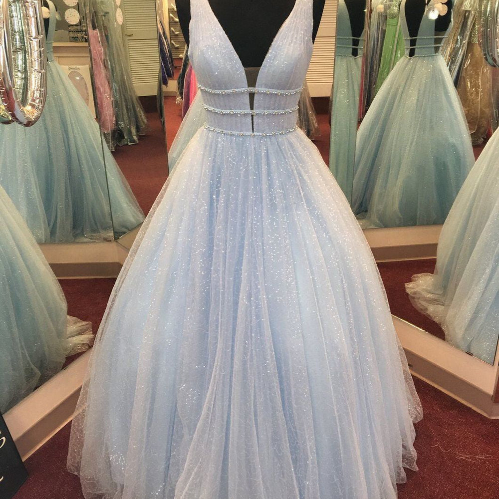 
                      
                        y A Line V Neck and V Back Yellow/Pink/Light Blue Long Prom Dresses, Yellow/Pink/Light Blue Formal Dresses, Evening Dresses
                      
                    