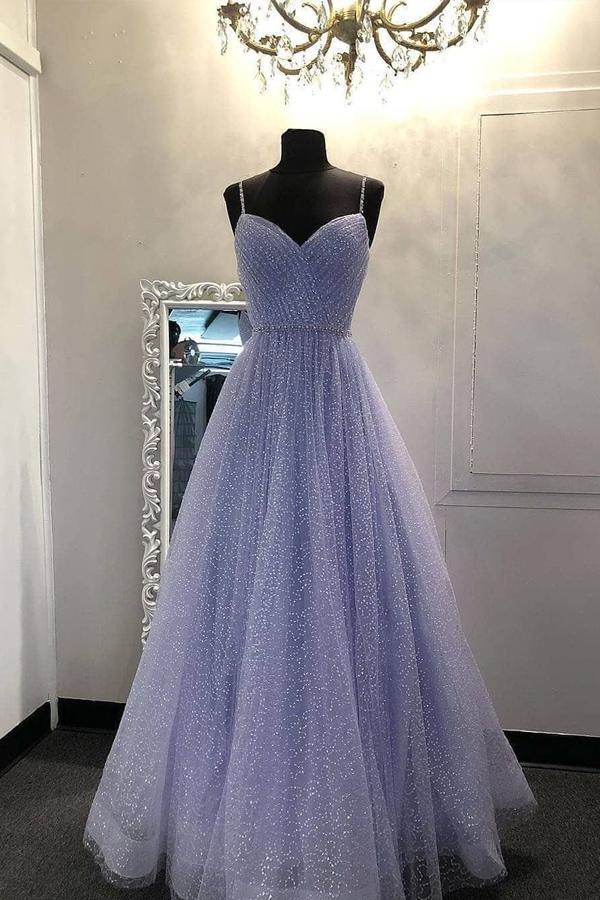 Sparkly Sweetheart Prom Dress Beading Lavender Evening Dress