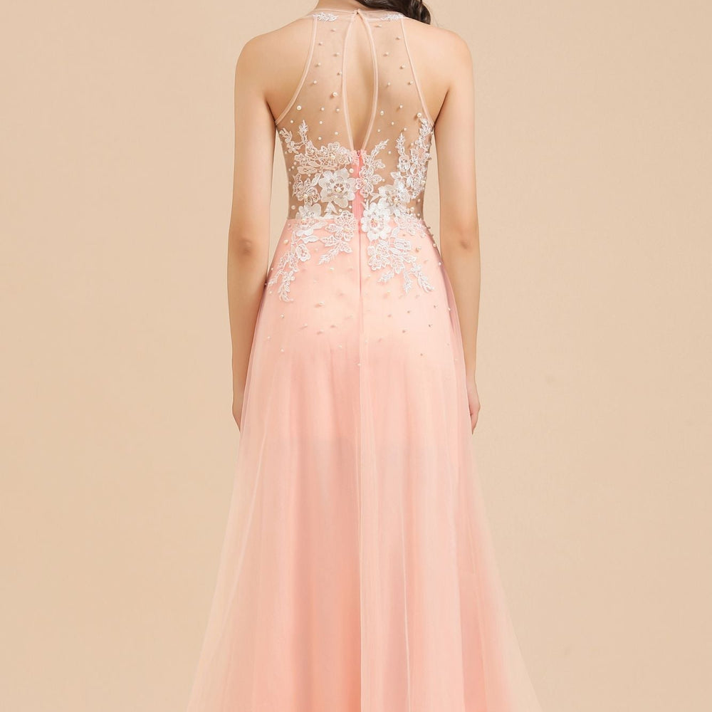 
                      
                        Stylish Sleeveless Evening Maxi Dress A-line Lace Appliques Prom Dress
                      
                    