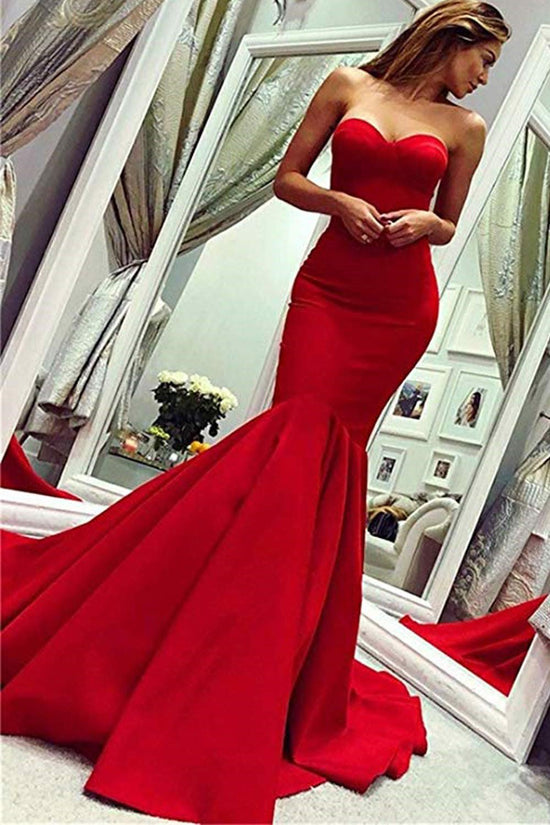 Sweetheart Mermaid Long Evening Dress in Red