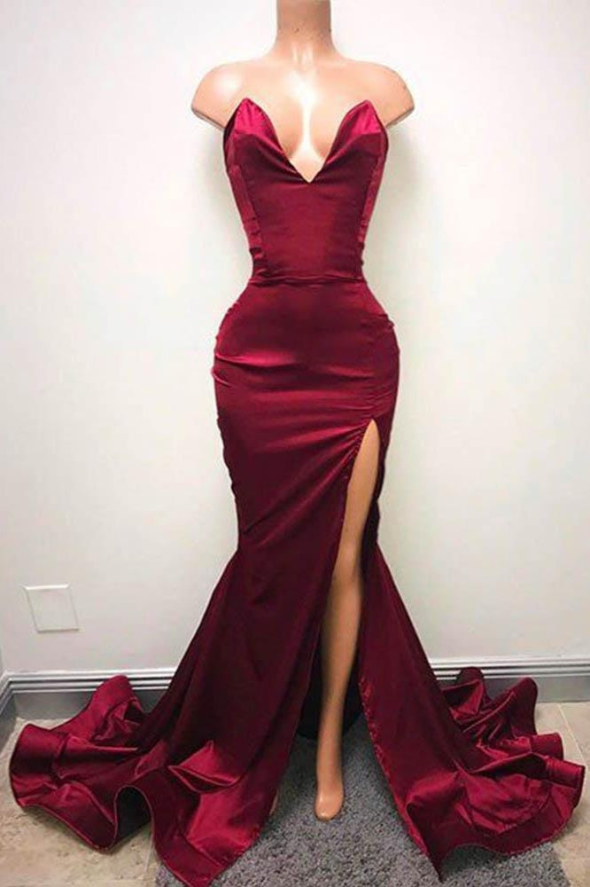 Sweetheart Mermaid Prom Dress With Slit