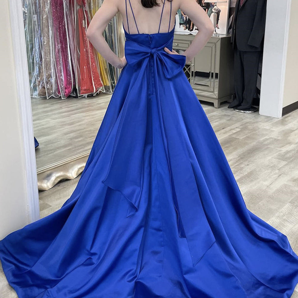 
                      
                        V Neck Backless Royal Blue Long Prom Dresses, Backless Royal Blue Formal Dresses, Royal Blue Evening Dresses 
                      
                    