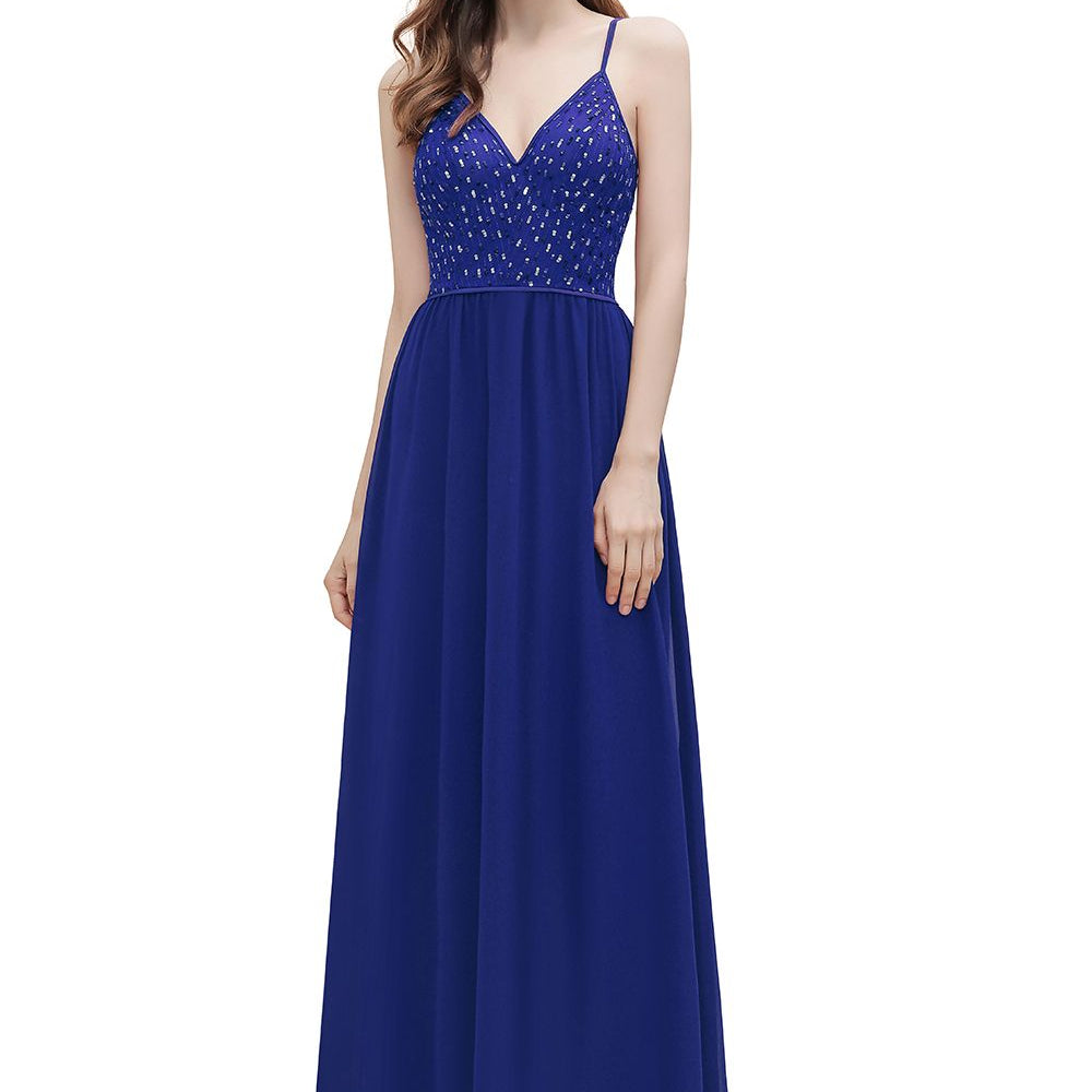 
                      
                        V-Neck Burgundy A-line Evening Maxi Dress Prom Party Dress
                      
                    