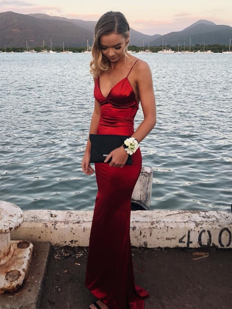 
                      
                        V Neck Mermaid Backless Burgundy Long Prom Dresses, Backless Mermaid Burgundy Formal Dresses, Mermaid Burgundy Evening Dresses
                      
                    