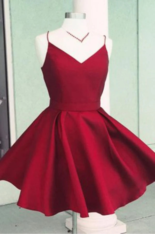 
                      
                        V Neck Satin Short Homecoming Dress with Bowknot
                      
                    